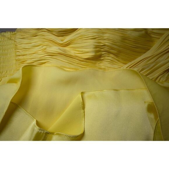 NEW‎ Alice + Olivia 100% Silk A-Line Mini Dress, Yellow, Large - Picture 8 of 14